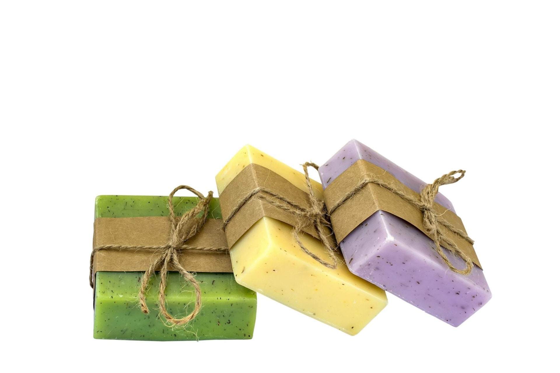 soaps wrapped in cardboard
