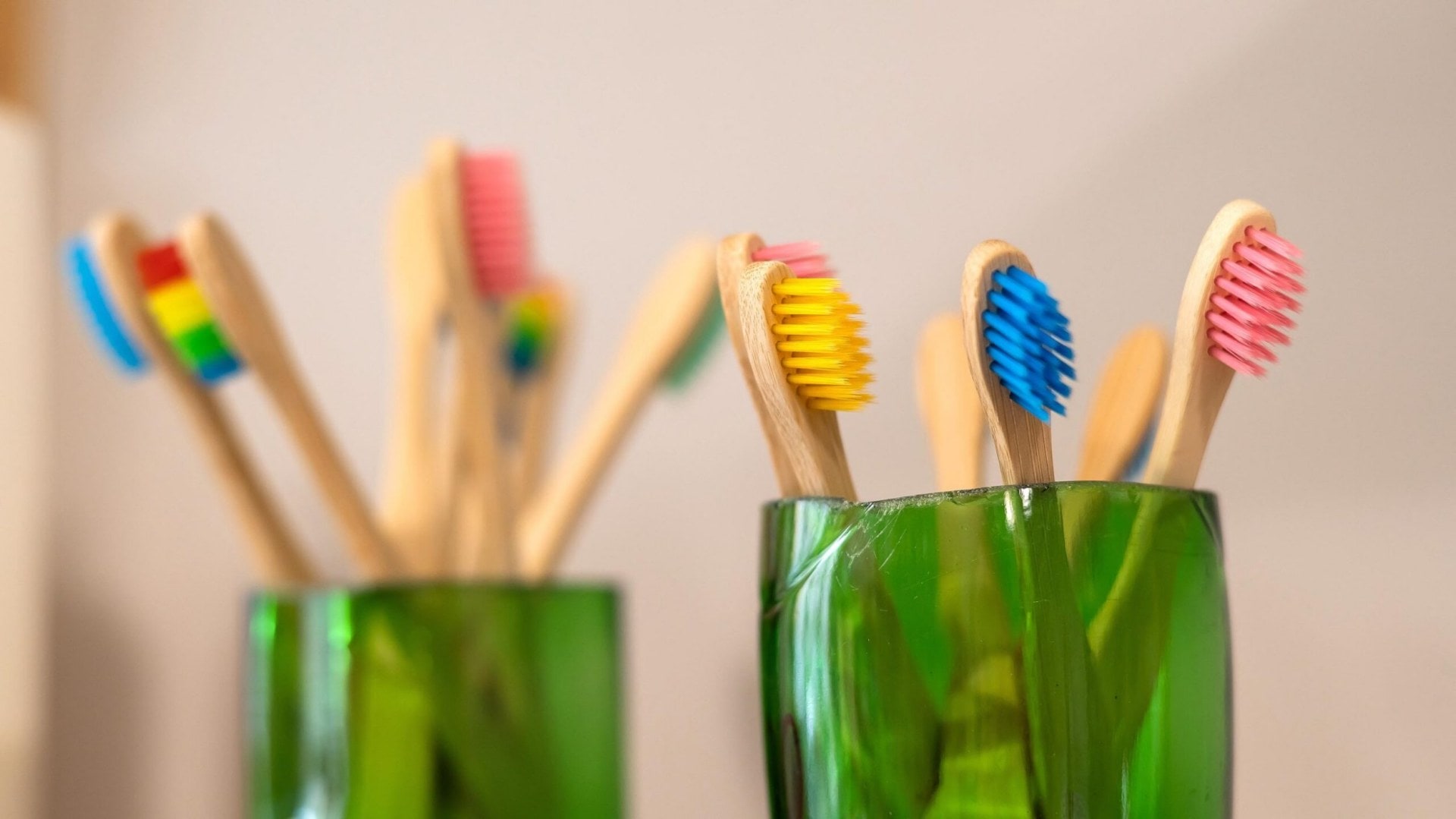 colourful bamboo toothbrushes