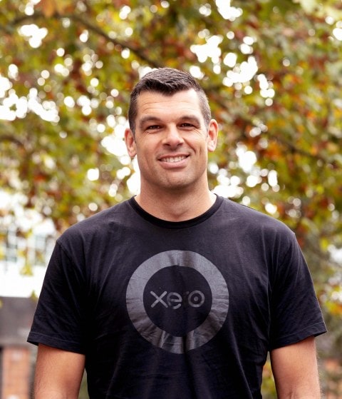Xero executive Craig Hudson wearing a black Xero t-shirt
