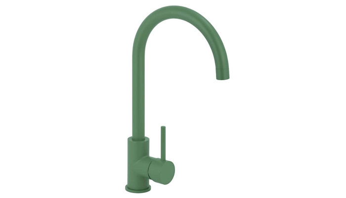 Elysian kitchen mixer in flora, $362.90 from ABI Interiors.