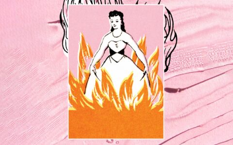 Illustration of girl on fire