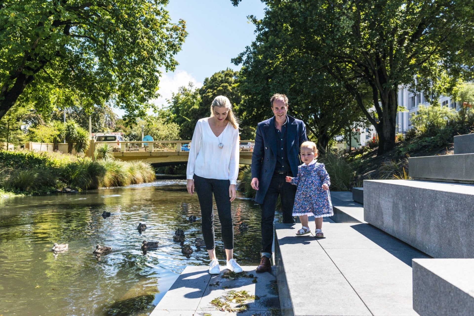 Isabelle Weston with her husband Tim Weston and daughter Raphaela