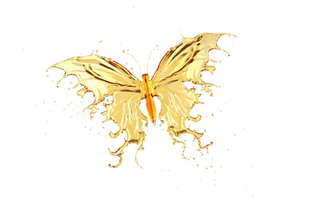 A butterfly made of oil