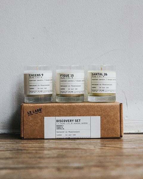 The Le Labo 2023 Scented Candles Discovery Set. 