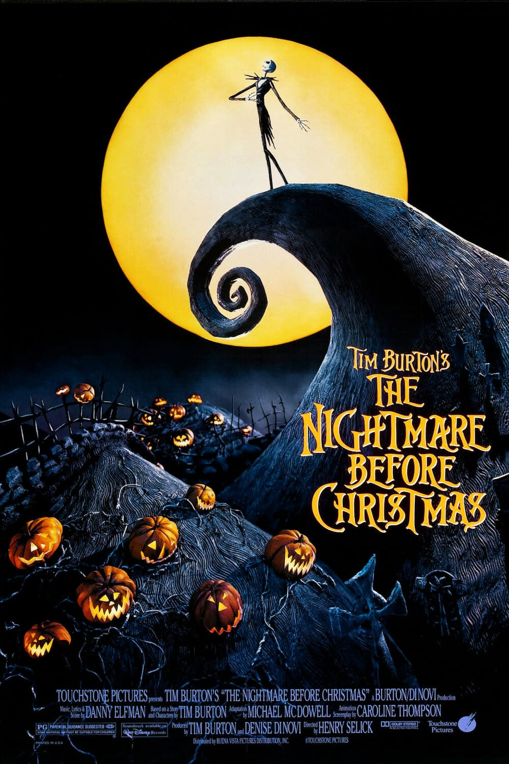 Movie poster of The Night Before Christmas by Tim Burton. 