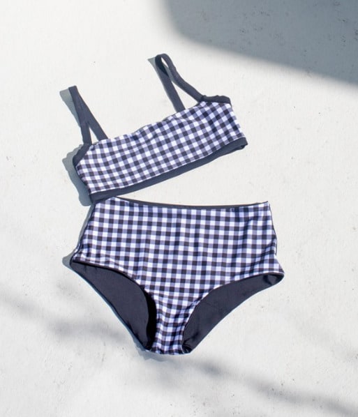 Womens swimsuit in a cheeky and checkered bikini style from Nisa. 