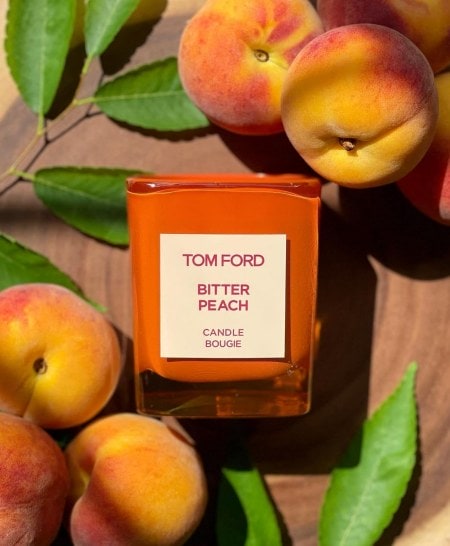 The Tom Ford room fragrance candle, Bitter Peach. 