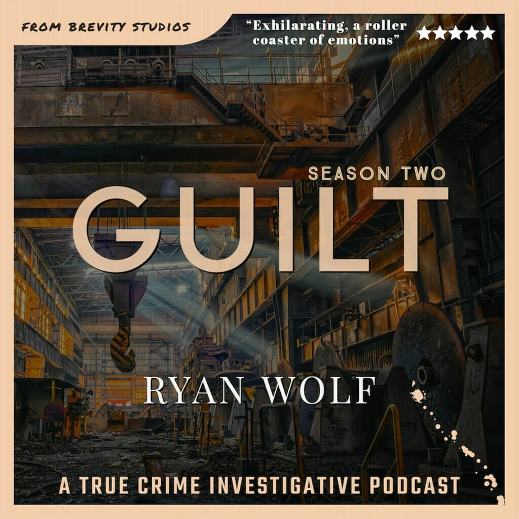 True crime podcast, Guilt, promotional image. 