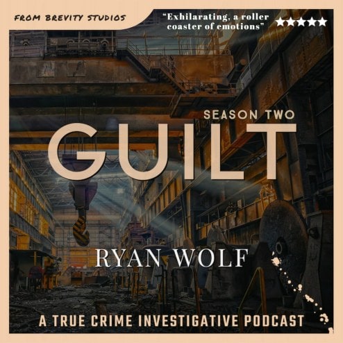 True crime podcast, Guilt, promotional image. 