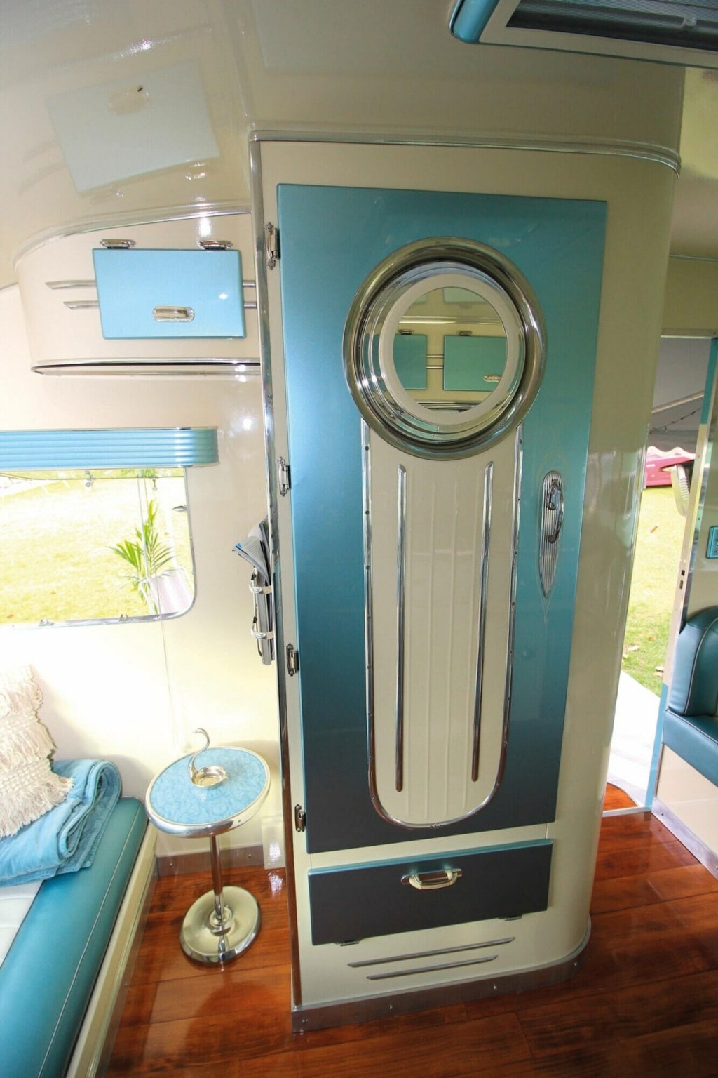 Blue interior within the 1963 Princess