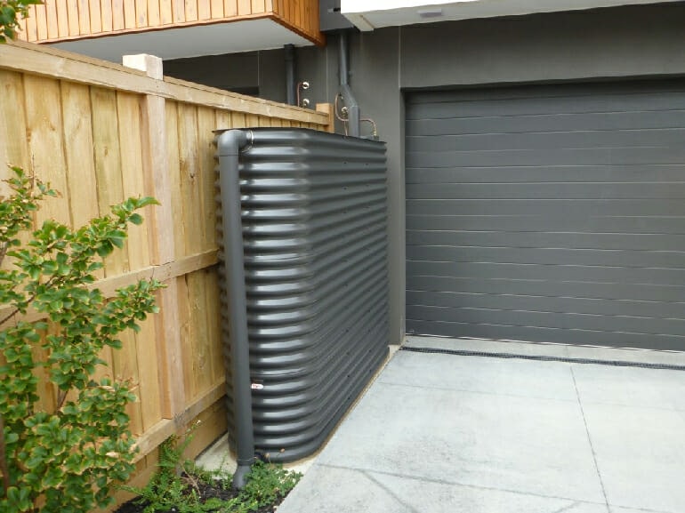 outdoor rain water tank.