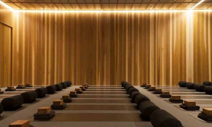 Interior of a yoga meditation studio at Studio Red Auckland. 