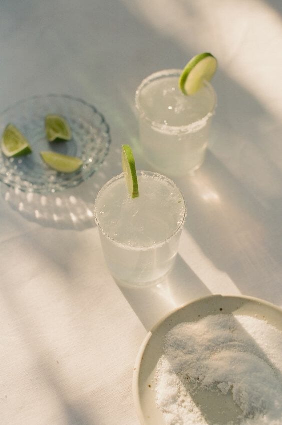 Classic Margarita with salt rimed glass
