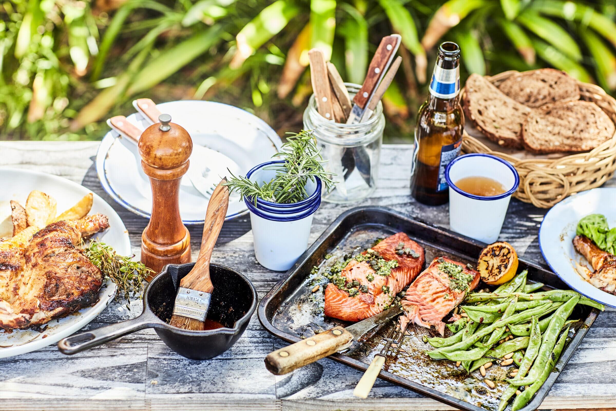 BBQ Salmon With Green Rocket Sauce - WOMAN