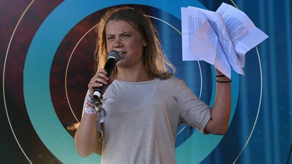 Greta Thunberg appears at Glastonbury to promote the climate crisis