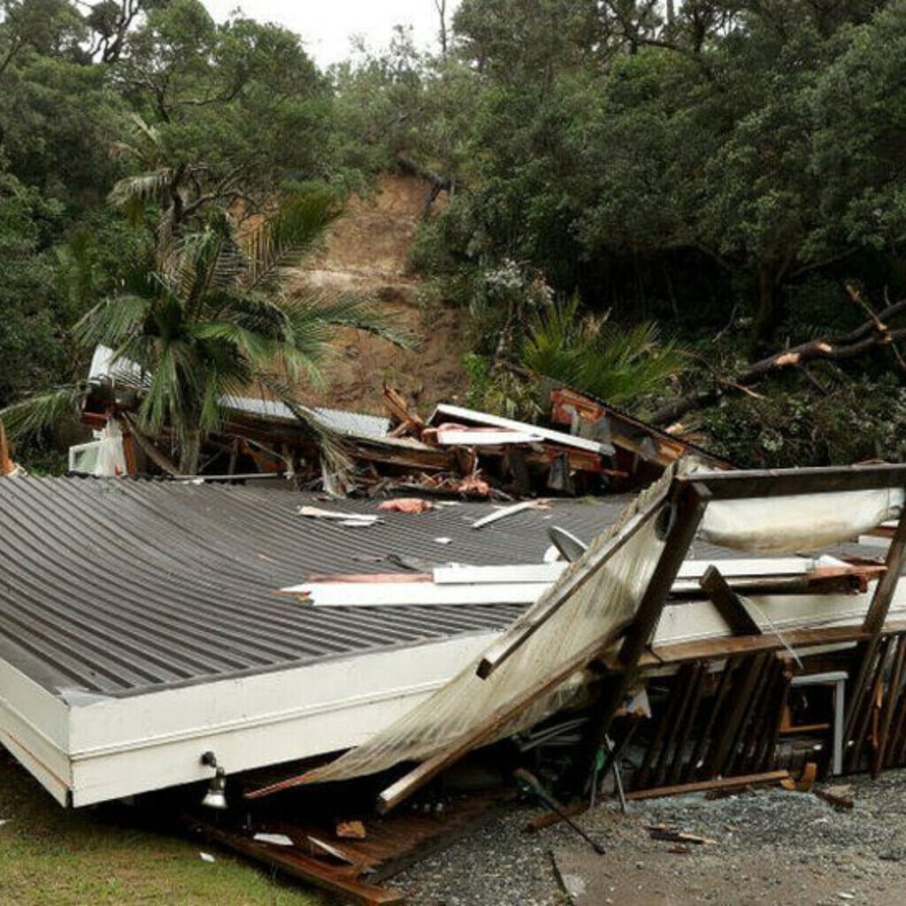 Muriwai homes destroyed in Cyclone Gabrielle.