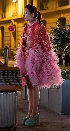 emily in paris feather duster