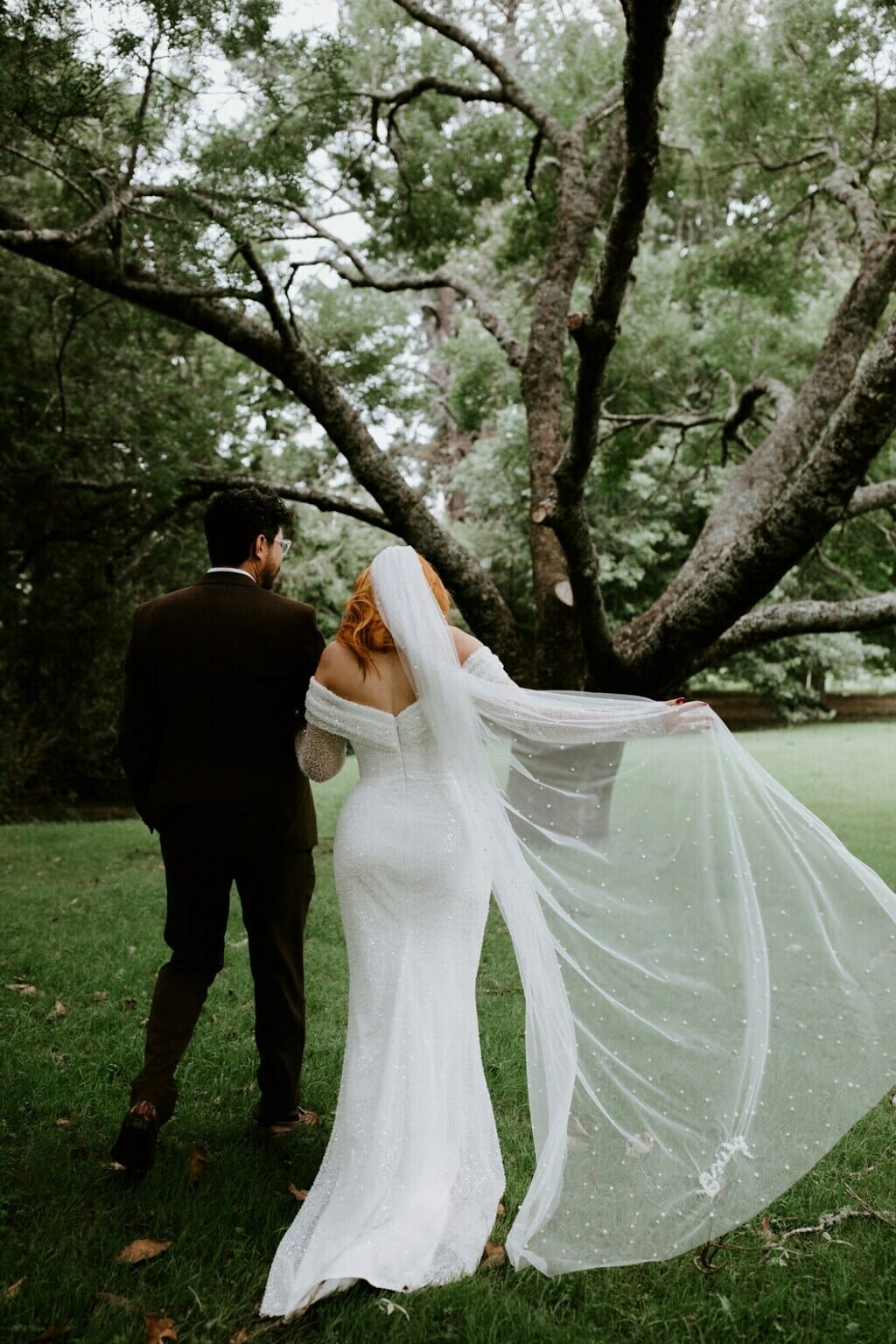 bride and groom on wedding day