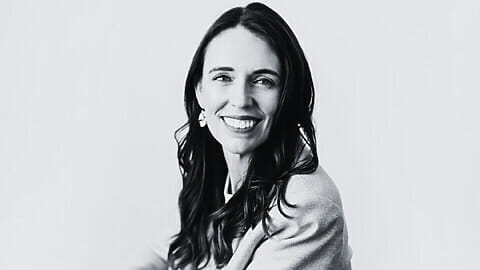 Jacinda Ardern black and white