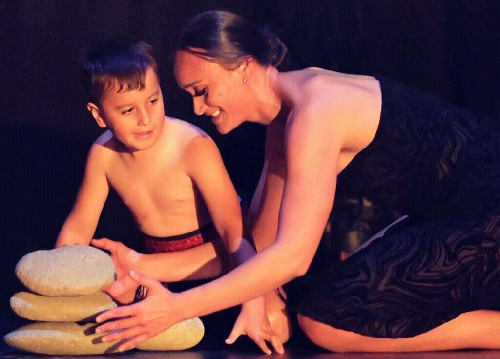 Shot of Kura and son.
