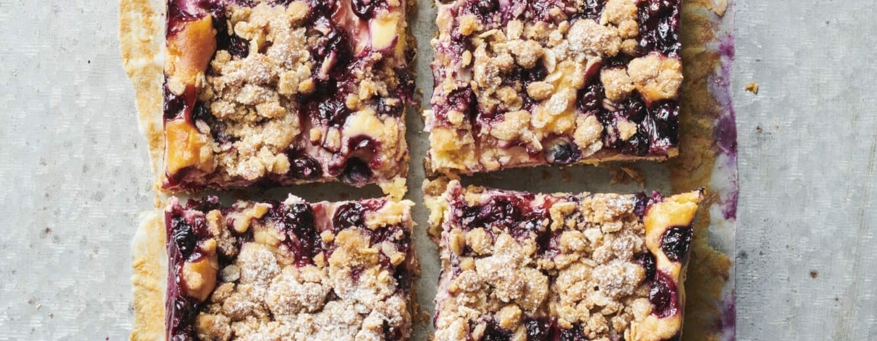 Blueberry Cheesecake and Oatmeal Streusel Slice_Dish Sweet