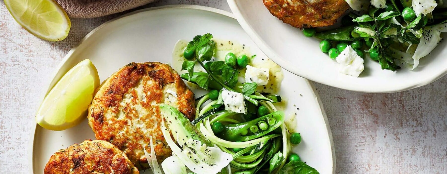 Cauliflower-fish-cakes-with-watercress-salad-scaled
