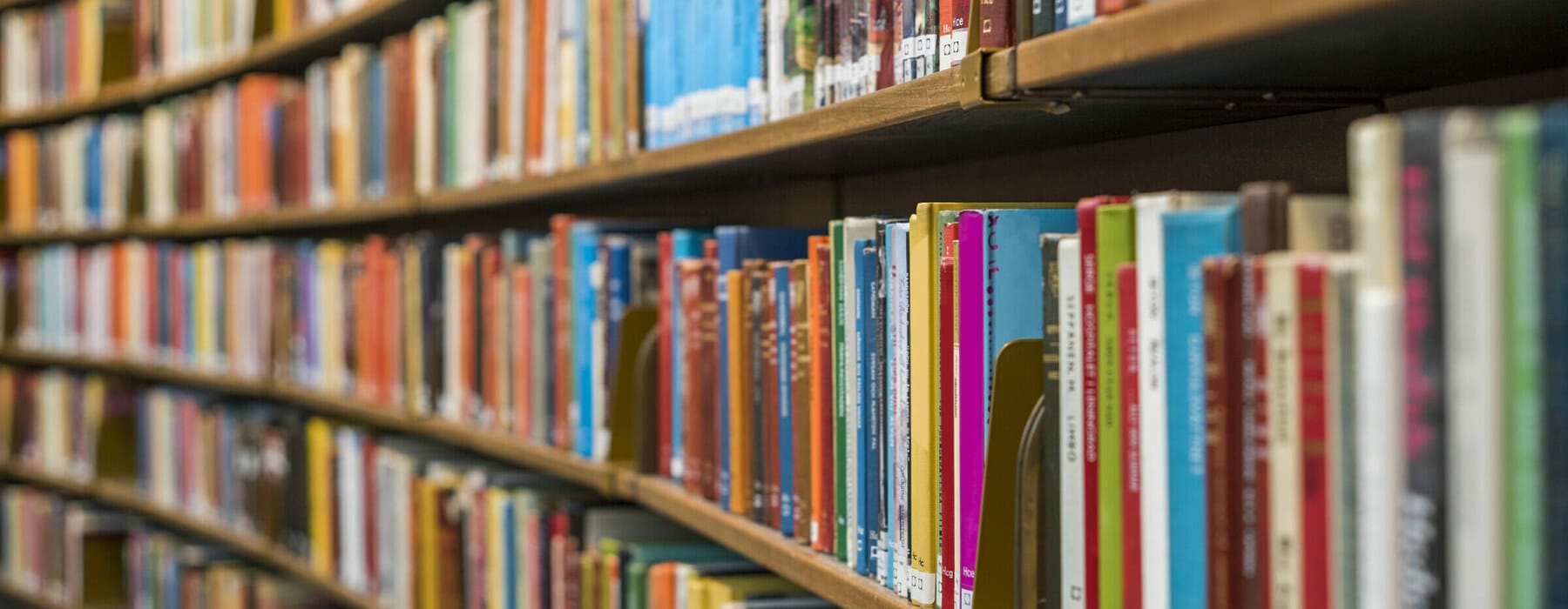 Books on bookshelves
