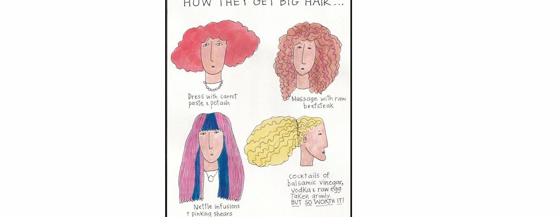 Illustration of various hair styles