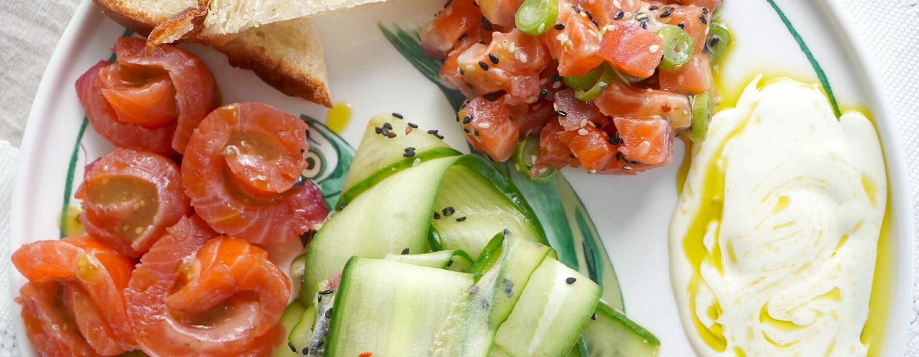 Plum & Gin Cured Salmon with Cucumber Salad