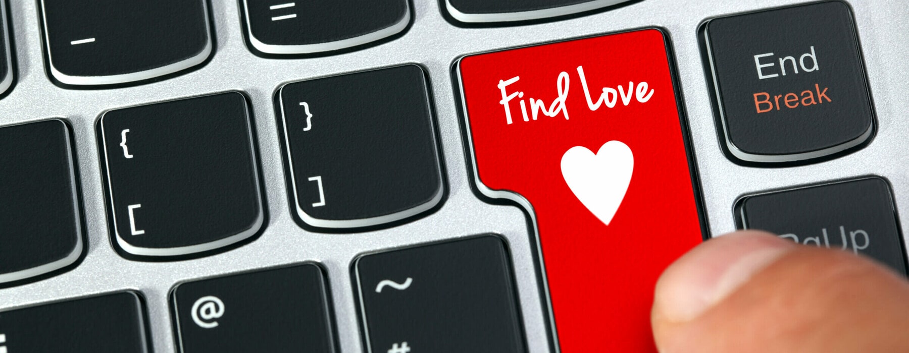 Computer,Keyboard,Key,With,Find,Love,And,Heart,Icon,Concept