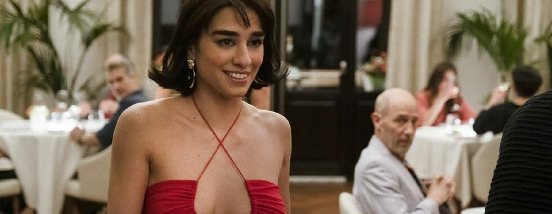 Simona Tasco as Lucia Greco Red Dress in White Lotus